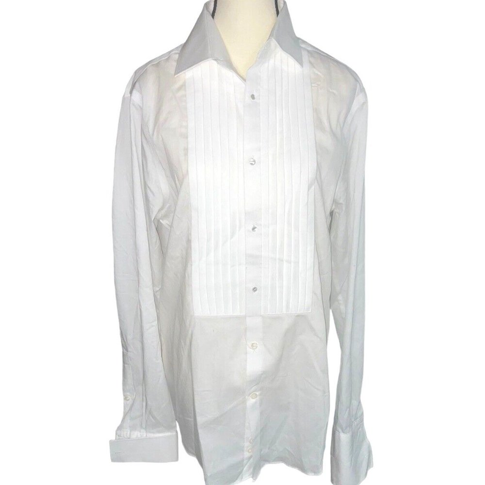 Michael Kors Men's White Dress Shirt Regular Fit, 15.5 - 34 / 35